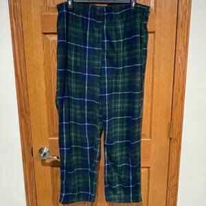 Mission Ridge Men's 2XL Blue Green Plaid Fleece Lounge PJs Pajama Pants NWOT NEW